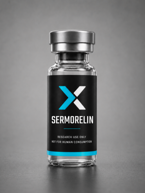 Sermorelin research peptide vial